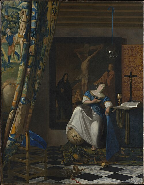 L'Allégorie de la Foi catholique, 1670, Johannes Vermeer