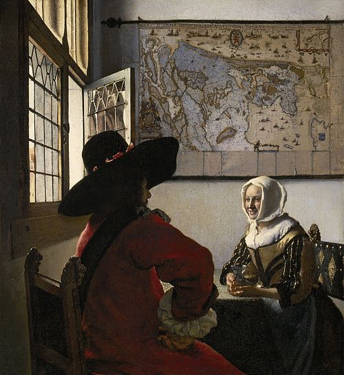 Soldat et jeune fille riant, 1658, Johannes Vermeer