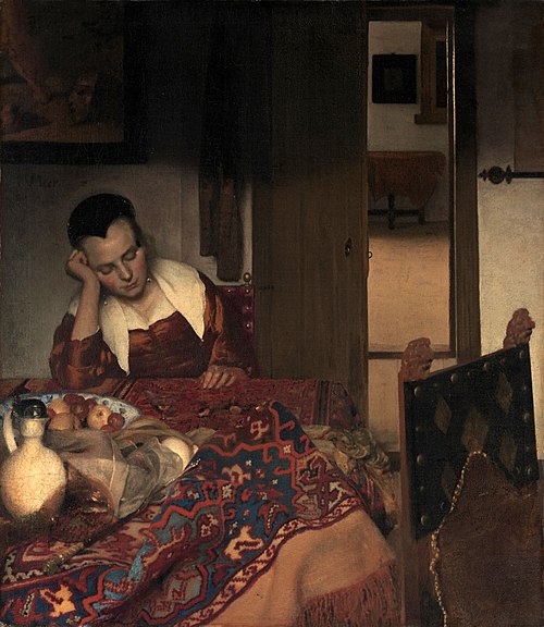 Une jeune fille assoupie, 1657, Johannes Vermeer