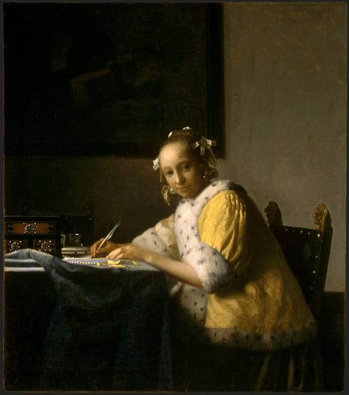 Jeune Femme écrivant une lettre, 1665, Johannes Vermeer