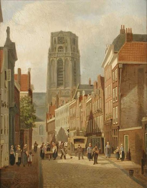 Gezicht op de Laurenskerk, 1889, Franciscus Lodewijk van Gulik