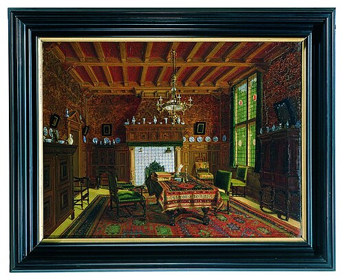 Studeerkamer van Simon van Gijn, 1888, Egbert Henricus Schoemaker
