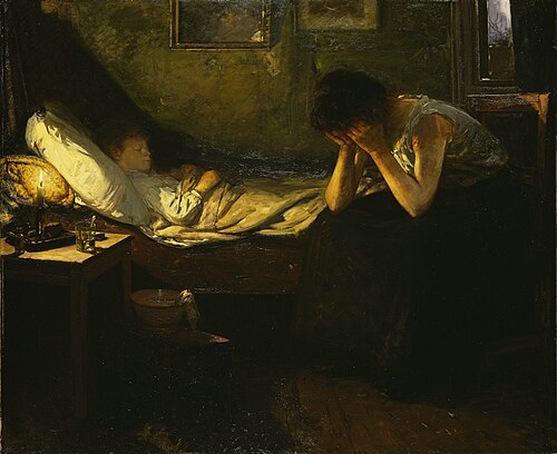 The sick Child, 1906, Oskar Arnold Wergeland