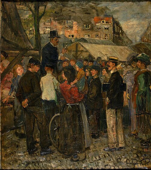 Standwerker Jacob Hollander op het Amstelveld, 1911, Karel Alexander August Jan Boom