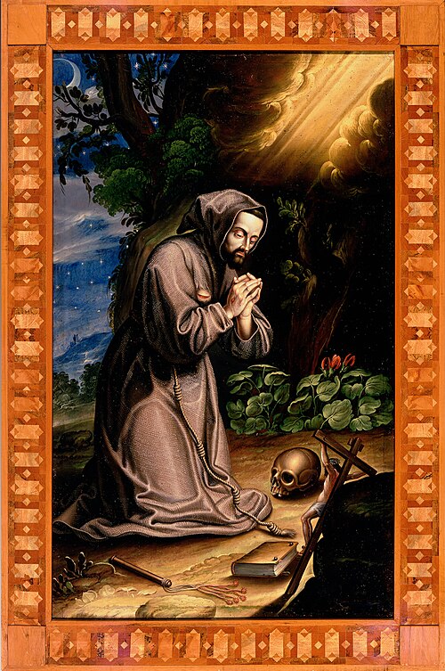 St. Francis of Assisi meditating, 1650, Diego de Borgraf