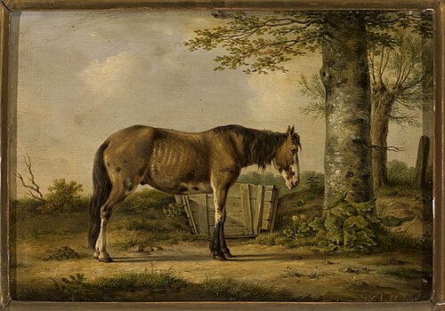 Horse by a tree, , Georg Köbel