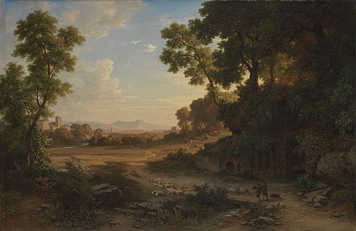 Die Quelle der Nymphe Egeria bei Rom, 1860, Georg Köbel