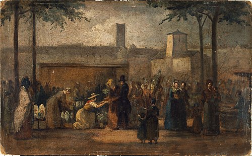 Le Marché aux fleurs, 1839, Jean-François Demay