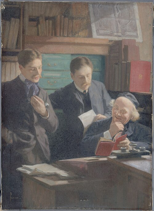 Honoré Champion (1846-1913), libraire-éditeur, entouré de ses fils, 1900, Eugène Pascau