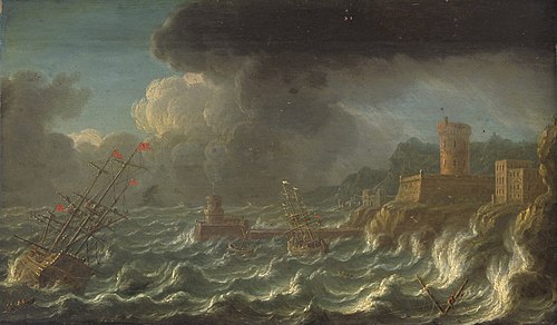 Seesturm vor der Küste, , Orazio Grevenbroeck