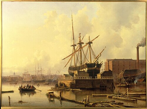 Gezicht op het Westerdok en het Bickerseiland te Amsterdam, 1859, Jacobus Plaat