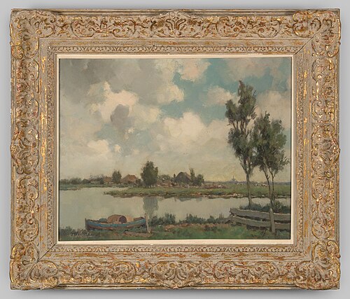 Polderlandschap met boerderijen, 1915, Hendrik Jan Wesseling