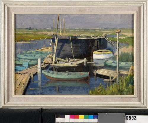 Penningsveer met botenhuis, 1921, Hendrik Jan Wesseling