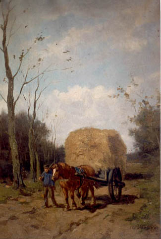 Hooitransport op weg naar de boerderij, , Herman Bogman