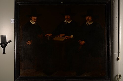 Drie regenten van het Oude Mannen(gast)huis te Alkmaar, 1648, Dirck Metius