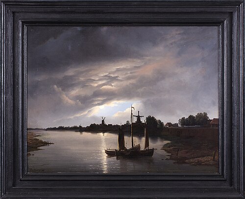 Avondstemming aan de IJssel, 1876, Arnoldus Antonius Christianus van 't Zant