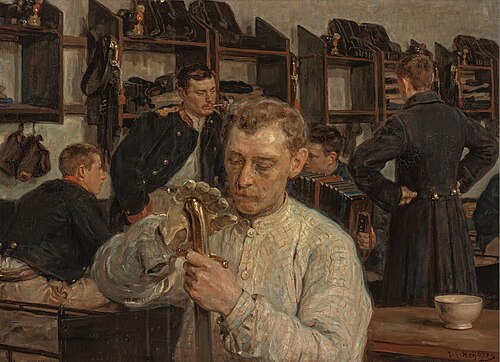 Chambrée van de grenadiers, 1915, Johannes Gerardus Heijberg