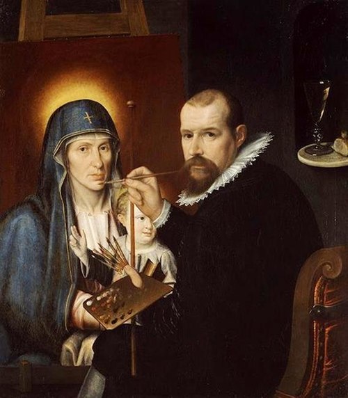 Self portrait at the easel, 1601, Engelhard de Pee