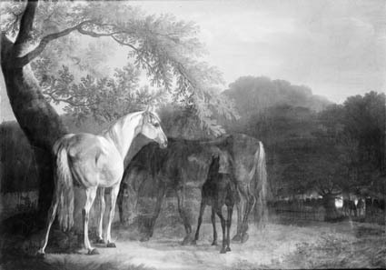 Heste i skovegn, 1820, Christian David Gebauer