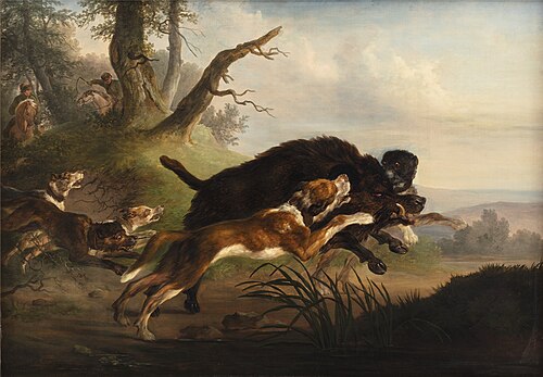 En vildsvinejagt, 1811, Christian David Gebauer