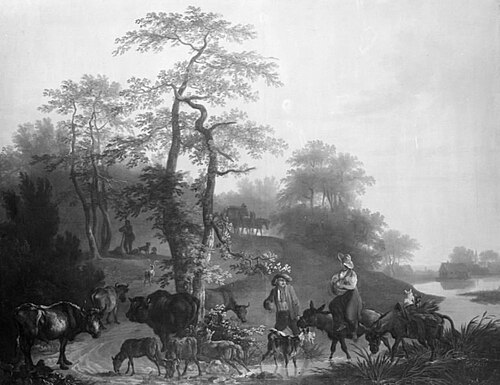 Landskab med kvæg, 1816, Christian David Gebauer