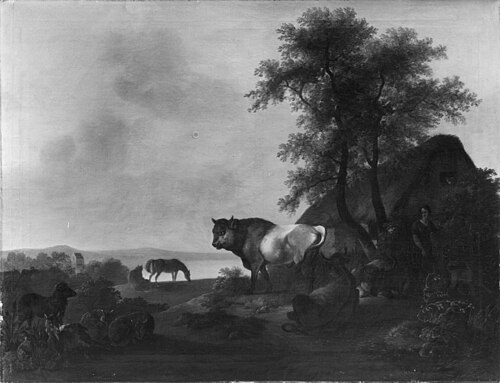 Kvæg i et landskab, 1819, Christian David Gebauer