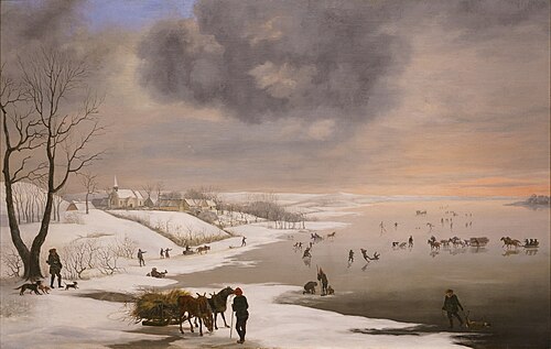 Winterlandscape with Brabrand Church, 1831, Christian David Gebauer