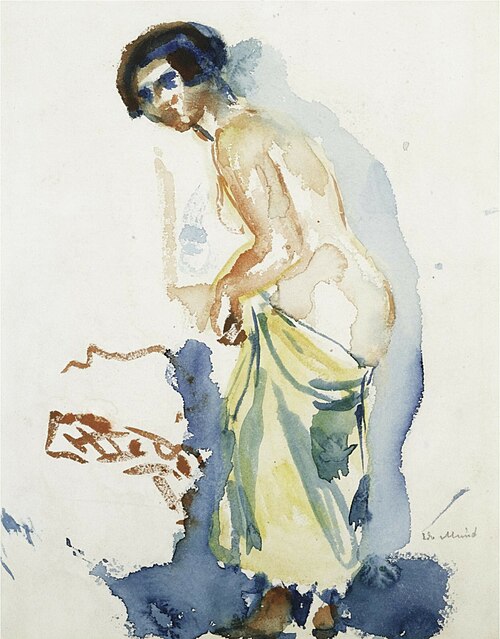 Standing nude with dress, , Edvard Munch