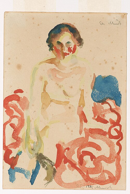Seated Female Nude with Stockings, , Edvard Munch