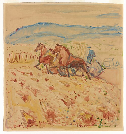 Horse Team in a Field, 1910, Edvard Munch