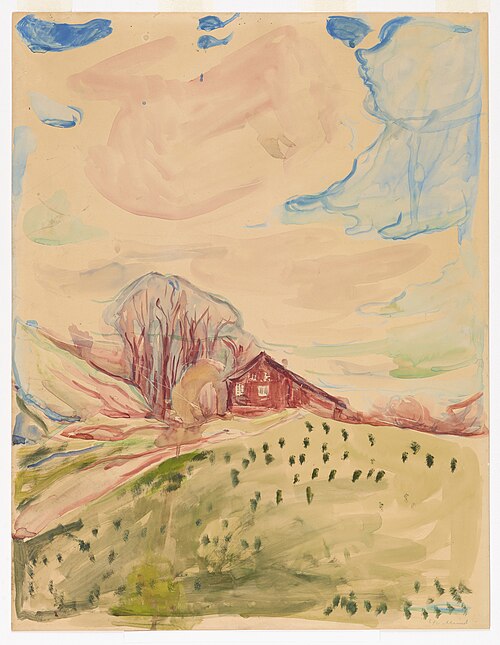 Landscape with a Red Barn, , Edvard Munch