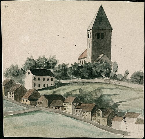 Old Aker Church and Telthusbakken, 1877, Edvard Munch