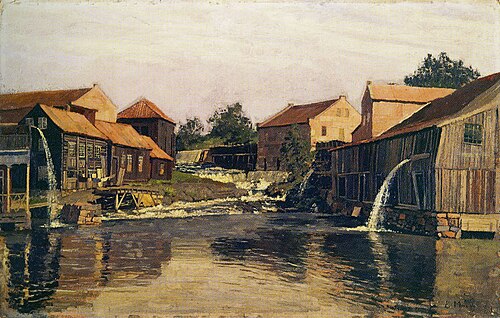L'Akerselva à Nedre Foss, 1882, Edvard Munch