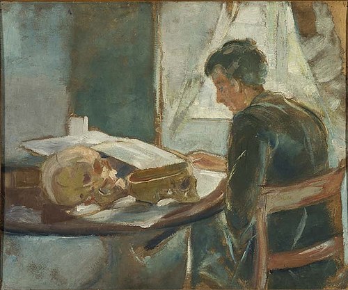 Andreas Munch Studying Anatomy, 1886, Edvard Munch