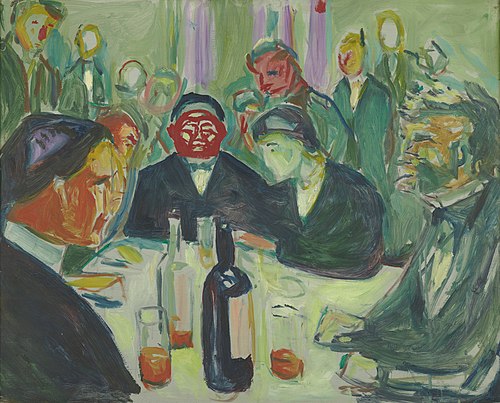 Around the Drinking Table, 1927, Edvard Munch