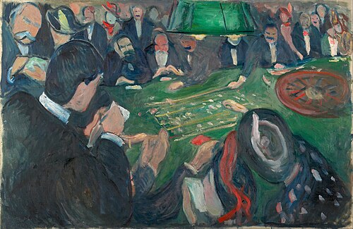 At the Roulette Table in Monte Carlo, 1892, Edvard Munch