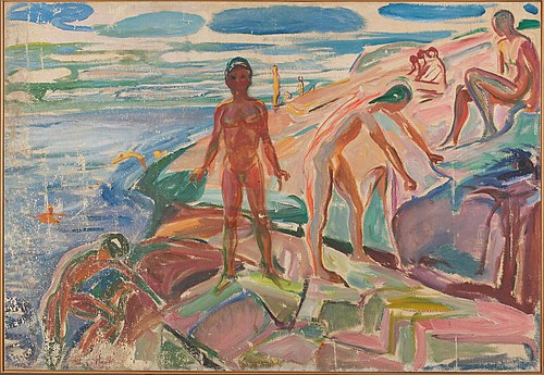 Bathers on Rocks, 1915, Edvard Munch