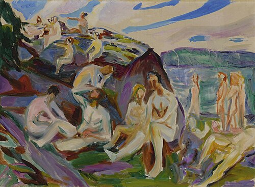Baigneurs sur les rochers, 1915, Edvard Munch