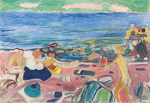 Scène de baignade à Åsgårdstrand, 1904, Edvard Munch