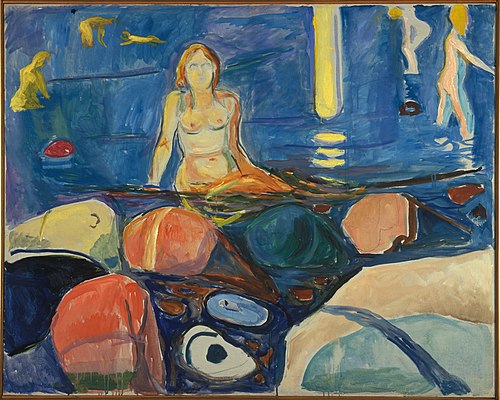 Bathing Woman and Children, 1935, Edvard Munch