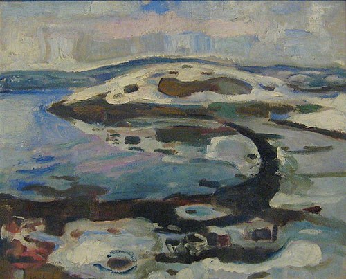 Baie près du fjord en hiver, 1918, Edvard Munch