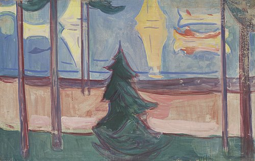 Beach Landscape with Trees and Boats, 1905, Edvard Munch