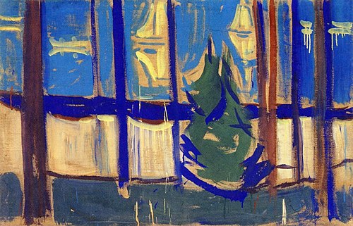 Beach Landscape with Trees and Boats, 1905, Edvard Munch