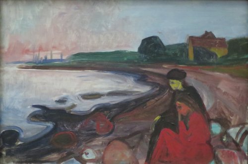 Plage avec deux femmes assises, 1904, Edvard Munch