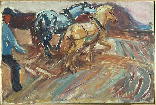 Behind the Plough, 1917, Edvard Munch