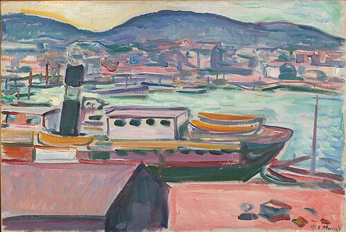 Bergen Harbour, 1916, Edvard Munch
