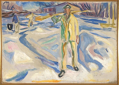 Building Workers in Snow, 1920, Edvard Munch