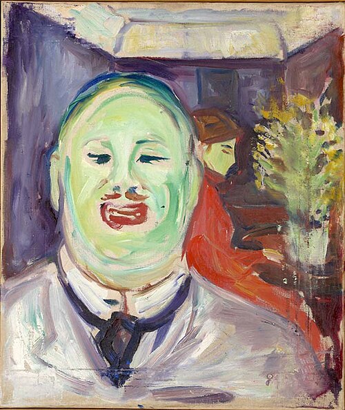 Caricature Portrait of Henrik Lund, 1905, Edvard Munch