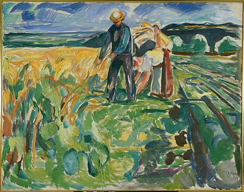 Cutting the Corn, 1917, Edvard Munch
