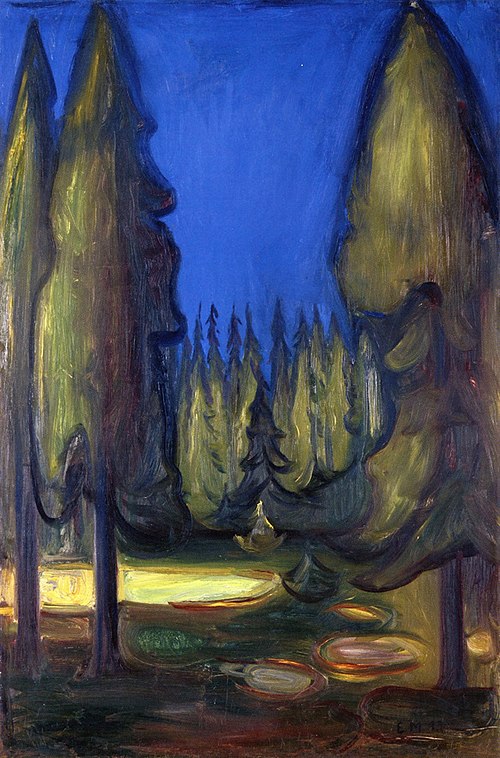 Dark Spruce Forest, 1899, Edvard Munch